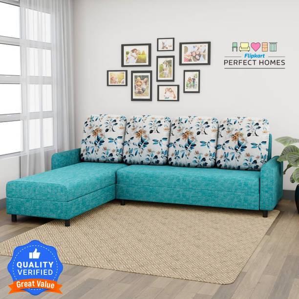 Flipkart Perfect Homes Ivory LHS Fabric 6 Seater  Sofa
