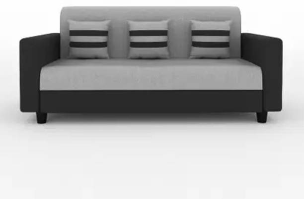 WAKESURE Premium Quality Living Room Sofa Jute Fabric 3 Seater  Sofa