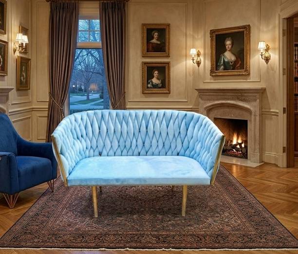 themerchantstore Designer metal frame sofa for home,lobby,restaurant,event,villa Fabric 2 Seater  Sofa