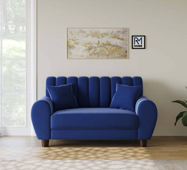 RM HOME Vittoria Luxury Sofa Elegant Curved Design Velvet Finish Fabric 2 Seater  Sofa