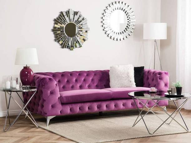 Smarts collection Chesterfield Sofa for Living Room , Hall & Bedroom , Fabric 3 Seater  Sofa