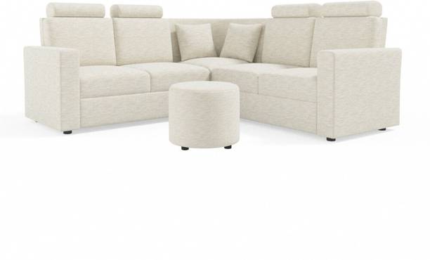 Sekar Lifestyle L Shape Corner [Normal Handles] With Round Moda Fabric 4 Seater  Sofa