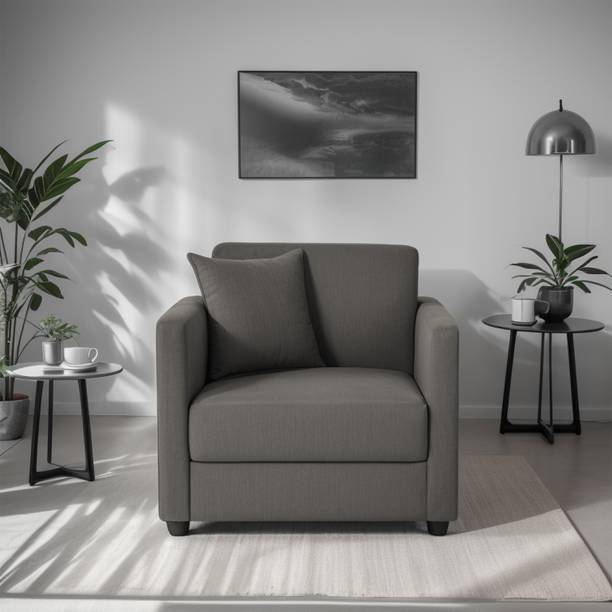 Trevi Riya Solid Wood Premium Fabric 1 Seater  Sofa