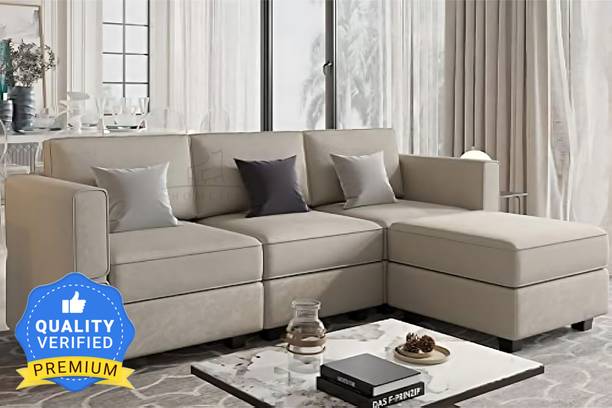 Homeify Skyler 4 Seater Sectional Sofa Set for Living Room Fabric 4 Seater  Sofa