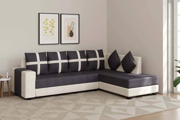 Cherry Wood Fabric 6 Seater  Sofa