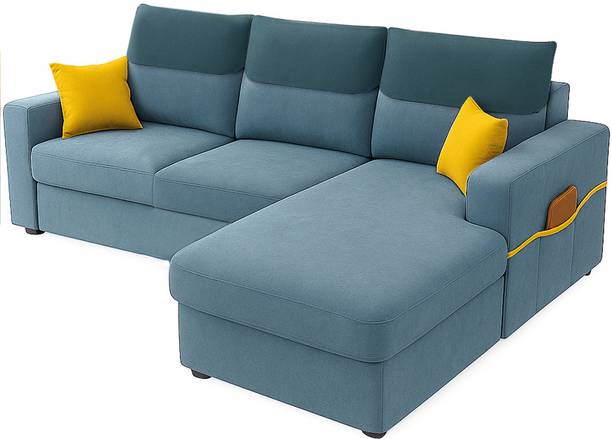 FURNY Tokyo 4 Seater Fabric RHS L Shape Sofa Set for Living Room Fabric 4 Seater  Sofa