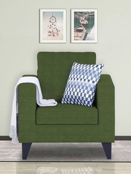 DMK Solid Wood Framed Upholstered One Seater Fabric Sofa For Living Room | Office | Fabric 1 Seater  Sofa