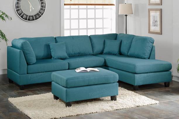 Comfort Couch Avia 6 Seater Sectional Sofa with Ottoman for Living Room Fabric 6 Seater  Sofa