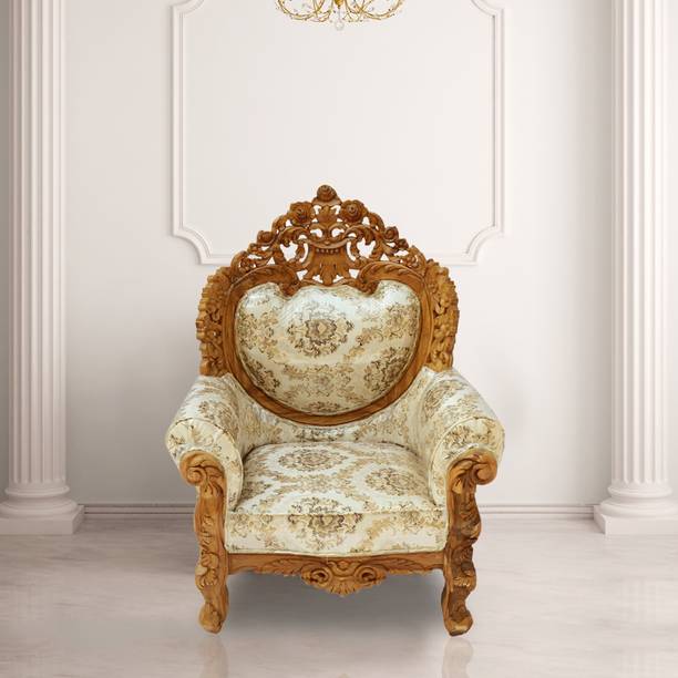 Wood Master Sre solid wood sofa 1 seater Teak (Sagun) Solid (Delivery condition - Pre-assembled) Fabric 1 Seater  Sofa