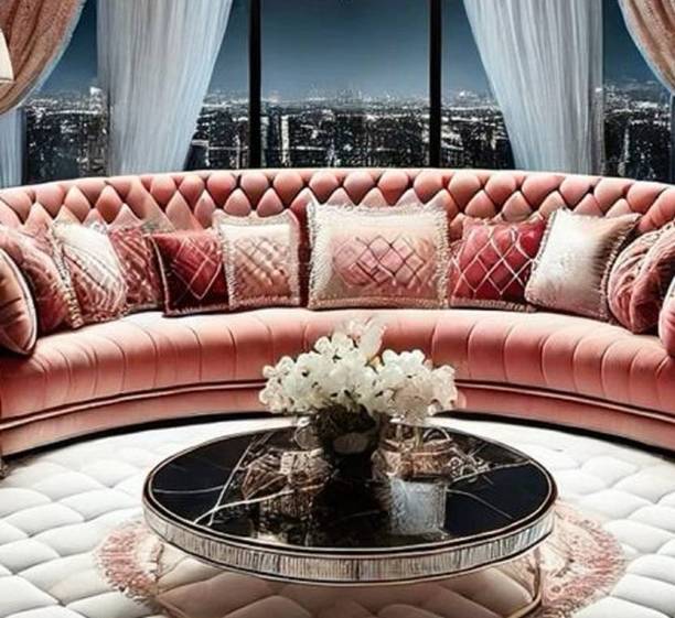 Home wood Fabric 3 Seater Sofa (Finish Color - Pink, DIY(Do-It-Yourself)) Leather 3 Seater  Sofa