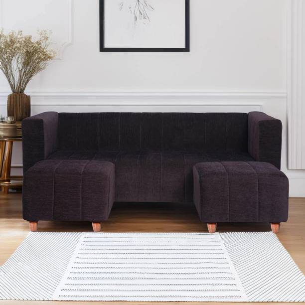 Seventh Heaven Tokyo with 2 Ottoman, Chenille Molfino Fabric 5 Seater  Sofa