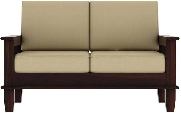 BRIGHTWOOD RASKWOOD HOME FURNITURE Sheesham Wooden 2 Seater Sofa for Living Room | Fabric 2 Seater Sofa