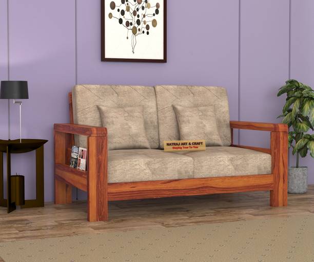NATRAJ ART & CRAFT Sheesham Solid Wood 2 Seater Sofa for Living Room Home & Office | Sofa Set Fabric 2 Seater  Sofa