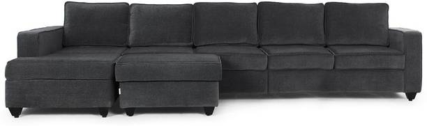 Wakefit Napper Left Aligned Chaise with Ottoman Fabric 7 Seater  Sofa