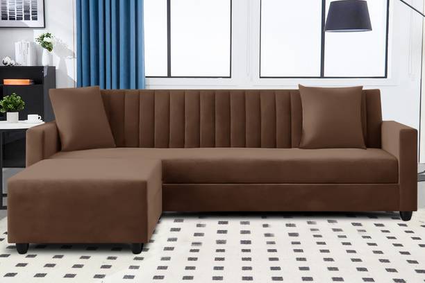 Dr Smith L Shape 4-Seater Convertible Sofa Set Fabric 4 Seater  Sofa
