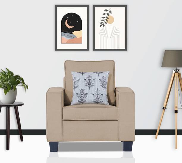 Carftjar Wooden Frame One Seater Fabric Sofa For Living Room/ Office/ Guest Room || Fabric 1 Seater  Sofa