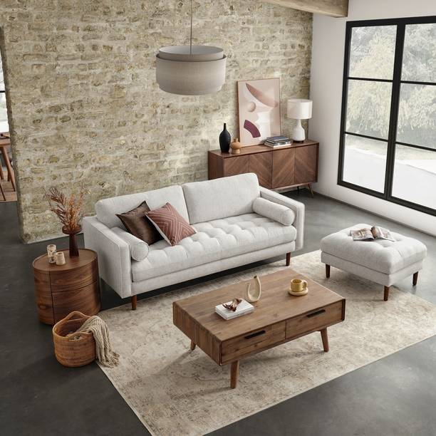 theclevercouch Madison Luxury Linen Fabric 3 Seater  Sofa