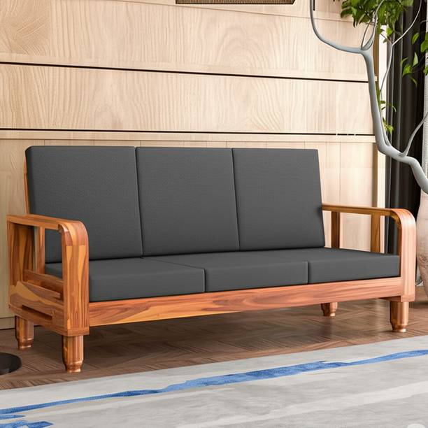 Kendalwood Furniture 3 Seater Wooden Sofa set for living Room Furniture Fabric 3 Seater  Sofa
