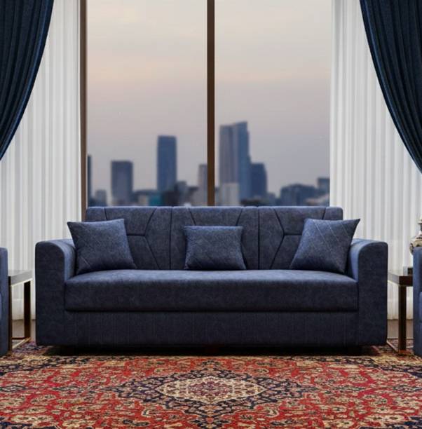 roshan furniture Modern 3 Seater Fabric Sofa Set with Cushioned Seating Fabric 3 Seater Sofa