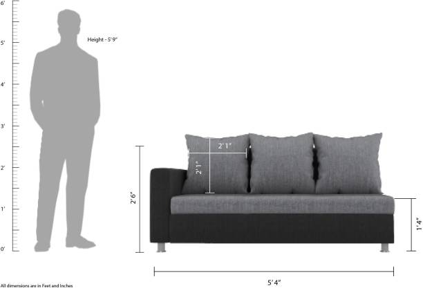 WESTIDO Jason Fabric 6 Seater  Sofa