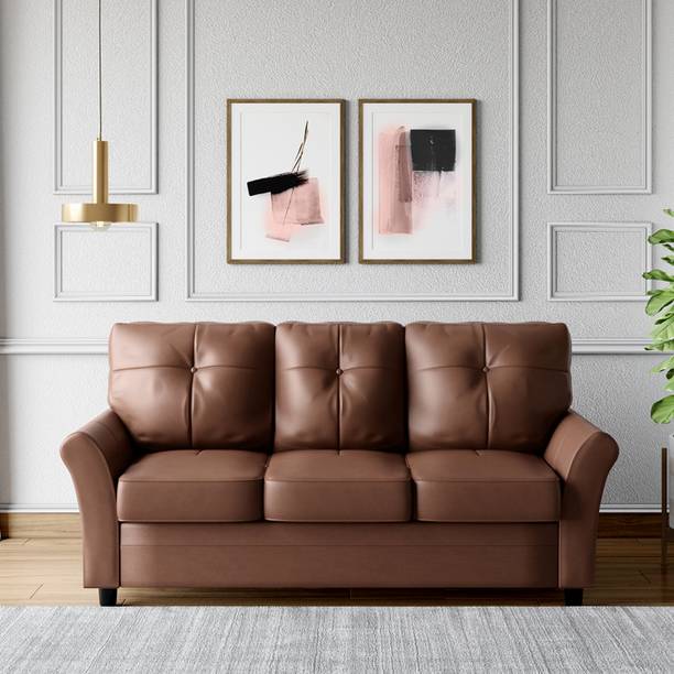 Godrej Interio Orlando P Leather 3 Seater  Sofa