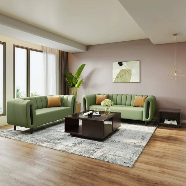New Royal Décor Foam Fabric 3 + 2 Seater Sofa | Sofa Set | Sleeping Sofa Fabric 5 Seater  Sofa
