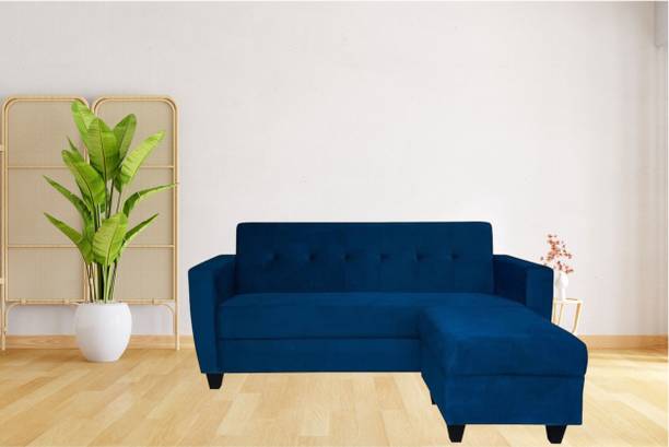 LIVEWELL Premium Quality Velvet Fabric 4 Seater  Sofa