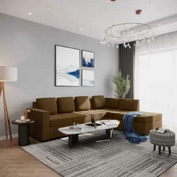 lifestyle furniture NANO 5 Fabric 6 Seater  Sofa