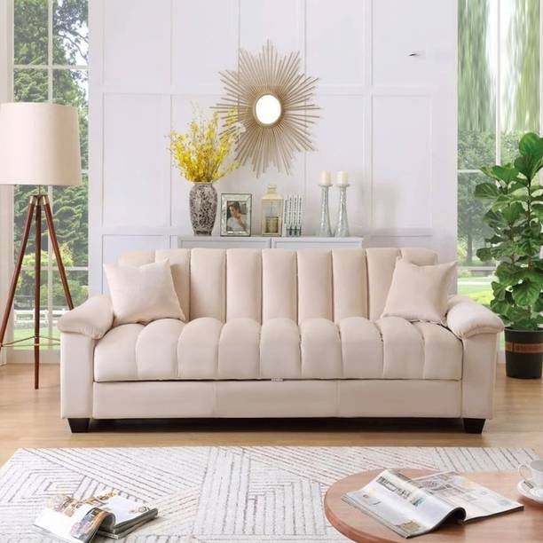 Groovecraft Nestin 3 Seater Modern Comfy Sofa Set for Living Room Fabric 3 Seater  Sofa