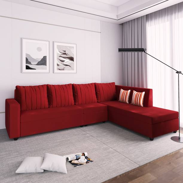 Bharat Lifestyle Nano L Shape Fabric 6 Seater  Sofa