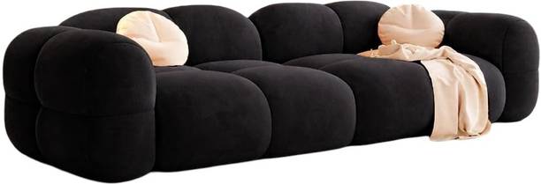bloo mart Modern 3 Seater Sofa Set for Living Room - Black Fabric 3 Seater Sofa