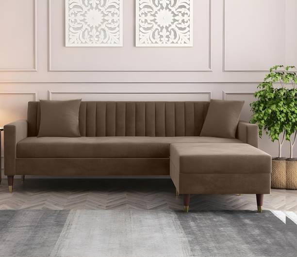 Klenta Home Decor Fabric 'L' Shaped Four Seater Sofa For Living Room/ Office/ Guest Room || Fabric 4 Seater  Sofa