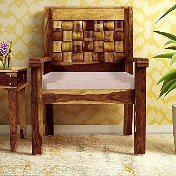 BHAGWATI ART Sheesham Wood 1 Seater Sofa for Living Room Fabric 1 Seater  Sofa