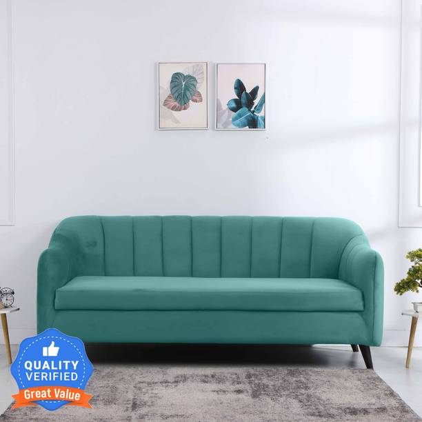CARLTON LONDON Lukas Three Seater Sofa Sea Green Fabric 3 Seater  Sofa
