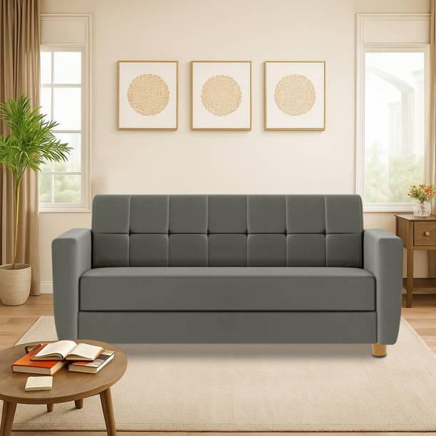 Flipkart Perfect Homes Wooden Sofa 3 Seater For Living Room & Office Fabric 3 Seater  Sofa