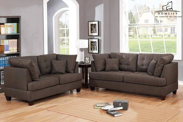 Homeify Orson 5 Seater 2+3 L Shaped Sofa Set for Living Room Fabric 5 Seater  Sofa