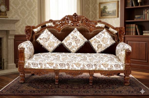 Wood Master Sre Wooden sheesham Sofa Set with Cushion for Living Room Bedroom 3 Seater Sofa Fabric 3 Seater  Sofa