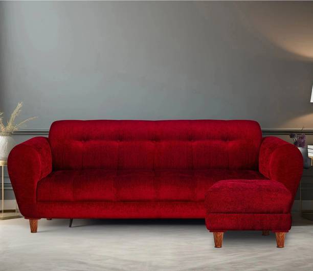 Seventh Heaven Milan 4 Seater Sofa with Ottoman, Chenille Molfino Fabric: 2 year Warranty Fabric 4 Seater  Sofa