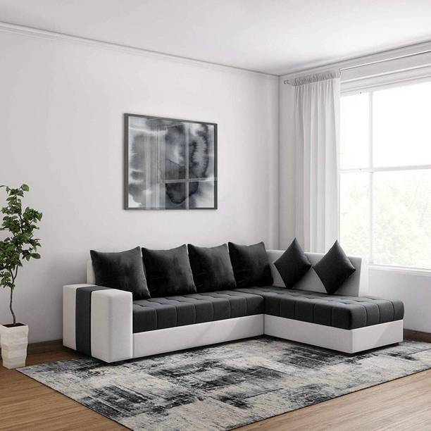 Torque Steffan L Shape Fabric 6 Seater  Sofa