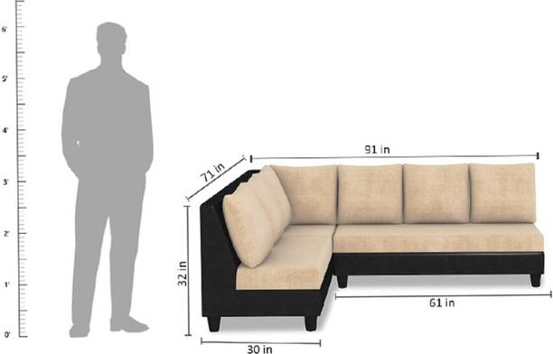 WESTIDO Kendelle Fabric 6 Seater  Sofa