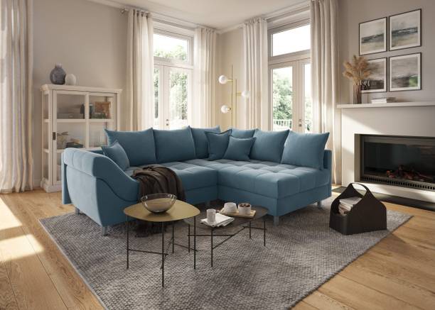 fabrique Italian L Shape LHS Fabric 5 Seater  Sofa