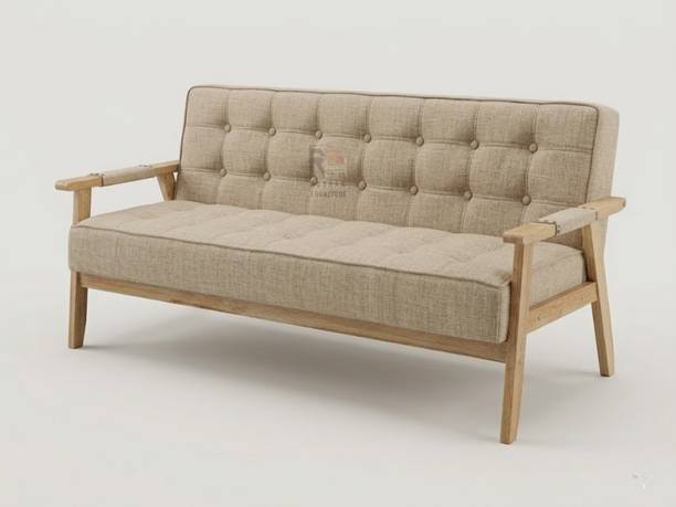 roshan furniture 3 Seater Wooden Sofa | Solid Wood Frame Sofa for Living Room Solid Wood 3 Seater Sofa