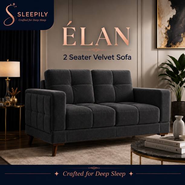 Sleepily Elan Premium Modern Fabric Sofa with cushioned seating for Living Room Fabric 2 Seater  Sofa