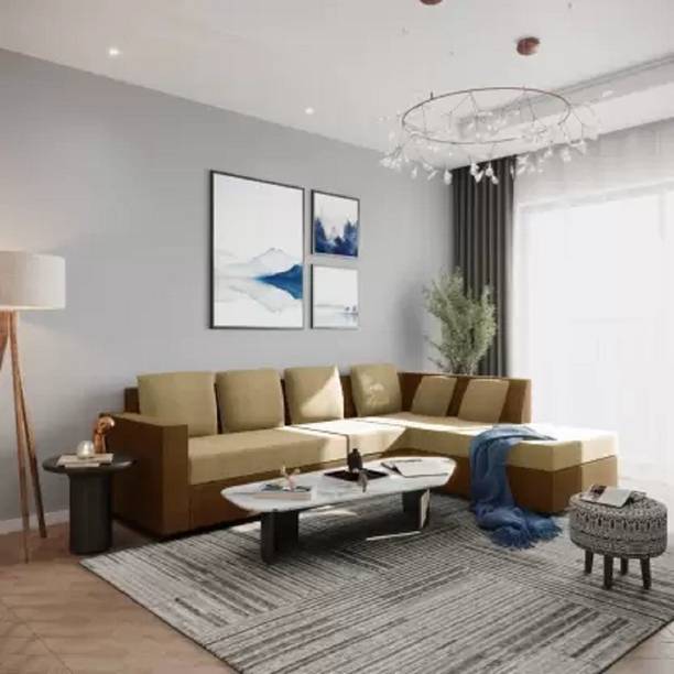 lifestyle furniture NANO 7 Fabric 6 Seater  Sofa