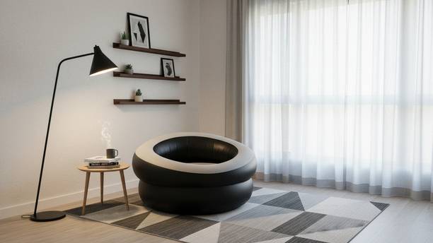 HARINIYAM Comfort Air Lounge Half-leather 1 Seater  Sofa