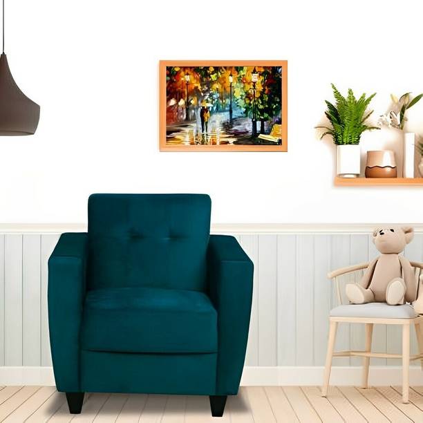 Carftjar Fully Upholstered One Seater Sofa For Living Room , Bed Room , Office , Cafe Fabric 1 Seater  Sofa