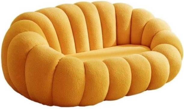 India wood mart Fabric Sofa Living Room Pumpkin Sofa Small House Simple and Modern Fabric 2 Seater  Sofa