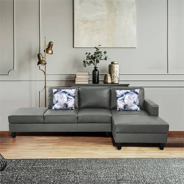 ARRA Ruby Right Facing 3 Seater + Lounger L Shaped Corner Sofa Leatherette 6 Seater  Sofa