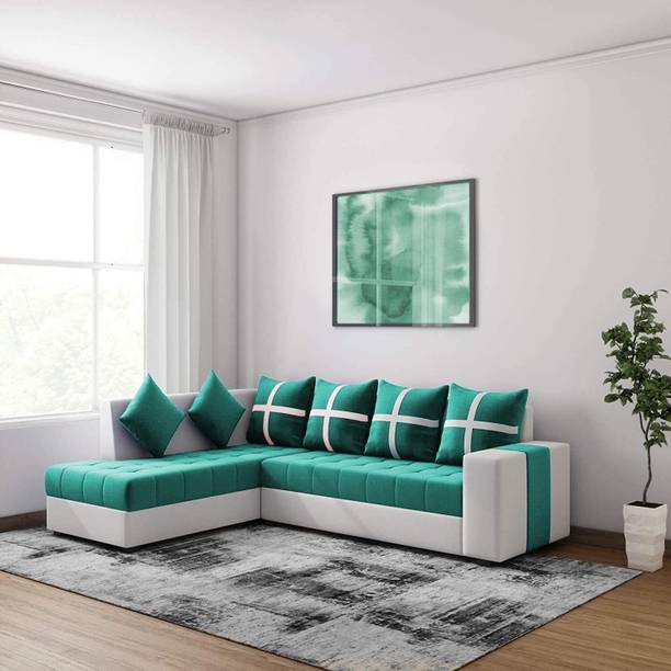 DMK L Shape 6 Seater Sectional Fabric Sofa Set Fabric 3 + 2 Sofa Set