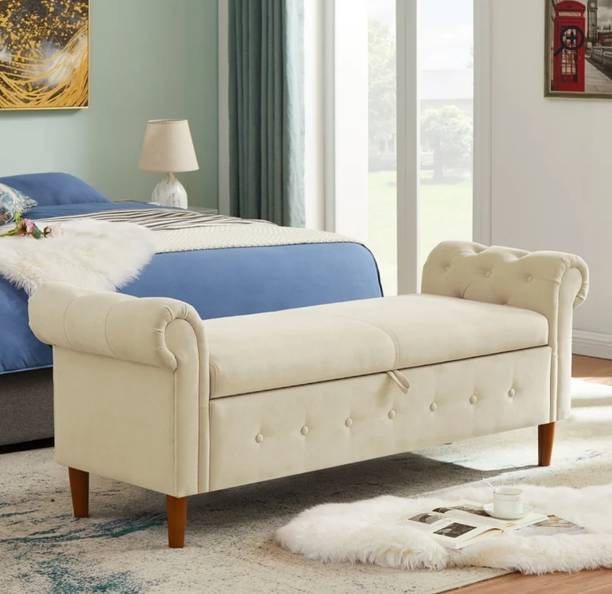 TFS Luxurious Bench settee Sofa with Storage Box for Bedroom/Living-room/Office Fabric 3 Seater  Sofa